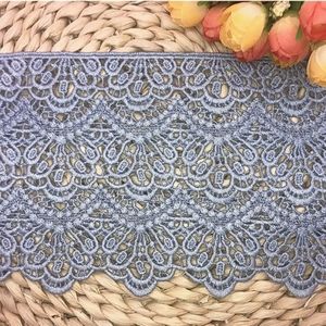 Light Blue Embroidery Lace Trim for Bridal, DIY, Clothing, Crafts, Home Décor